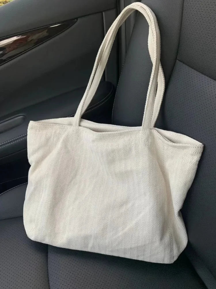 LIZAKOSHT  -  Large Capacity Women New Ins Style Canvas Commuting Tote Bags Casual Hand-held Shoulder Bag
