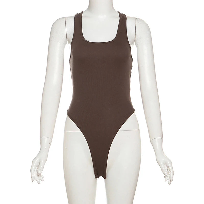 LIZAKOSHT  -  2025 Maillard Style Y2K Retro Brown Hot Girl 2 Piece Sexy Skirt Suit U Collar Sleeveless Bodysuit+Drawstring Pleated Skirts