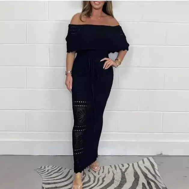 LIZAKOSHT  -  2026 Summer New Women's Light and Mature Fashion One-line Collar Slim Hip Skirt