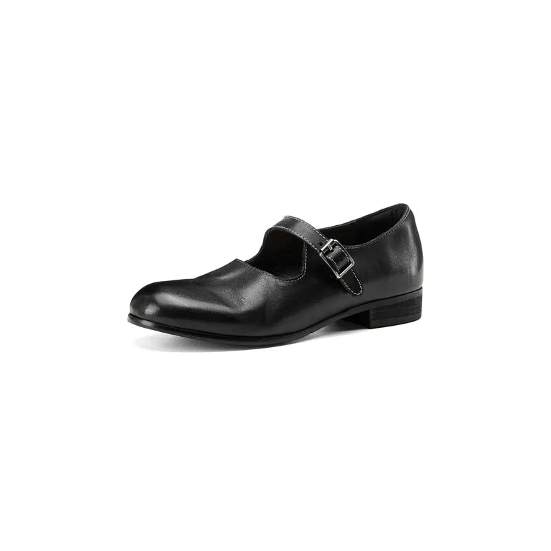 LIZAKOSHT  -  Fashion Women's Shoes New High Quality Genuine Leather Round Head Mary Janes Leather Shoes Daily Commuter Women's Shoes