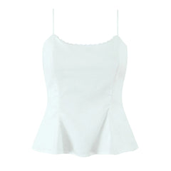 LIZAKOSHT  -  Sexy Cotton Spliced Lace O neck Camisole Camis Women Summer Elastic Back Tank Tops Side Zipper Girl Slim Waist Crop Top