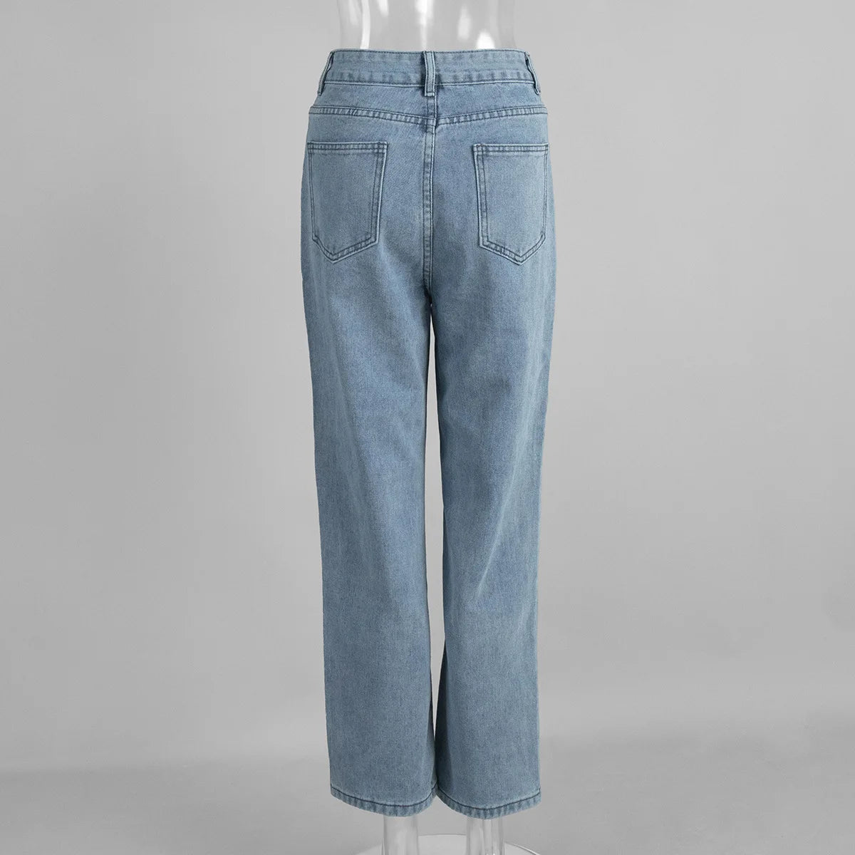 LIZAKOSHT  -  Retro High Waist Straight Jeans Autumn and Winter Women's Temperament Feet Jeans
