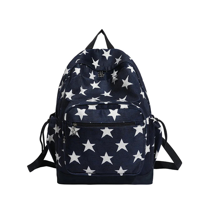 LIZAKOSHT  -  High-capacity Vintage Grunge Men Backpacks All Match Simple Fashion Star Letter Schoolbags Y2k Aesthetic Trendy Backpack Women