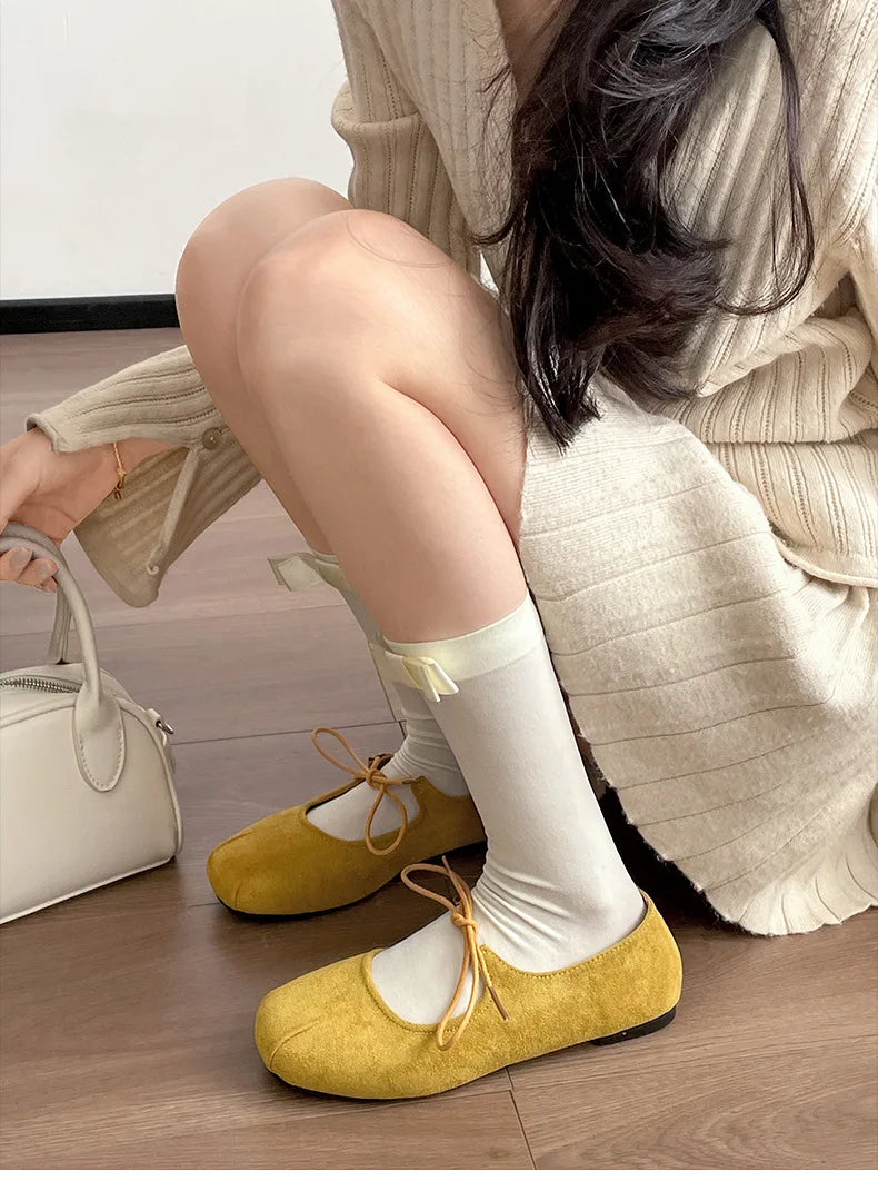 LIZAKOSHT  -  Retro versatile shallow mouth flat-soled single shoes women's new autumn skirt soft-soled Mary Jane shoes