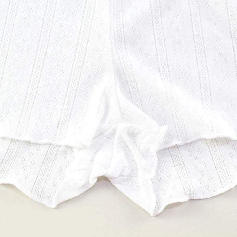 LIZAKOSHT  -  Leisure Sexy Summer 2Pcs Home Set Bowknot Lace Trim Strap U Neck Tank Tops+Slim Shorts Solid Color Sweet Comfort Loungewear