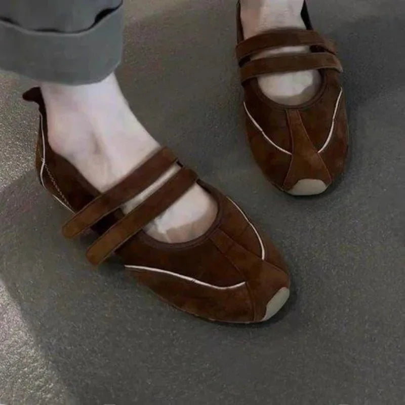 LIZAKOSHT  -  Soft Bot Ballet Flats Leather Version Mary Janes Slip-On Shoes Casual Wear Comfortable Leather Shoes for Women
