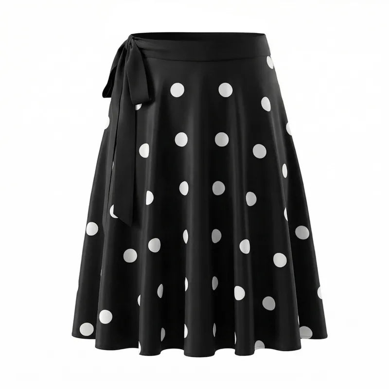 LIZAKOSHT  -  Halter Neck Camisole Polka Dot Skirt Set Women's Summer Sexy Fashionable Personality Neckband Backless Beach Vacation Black Set