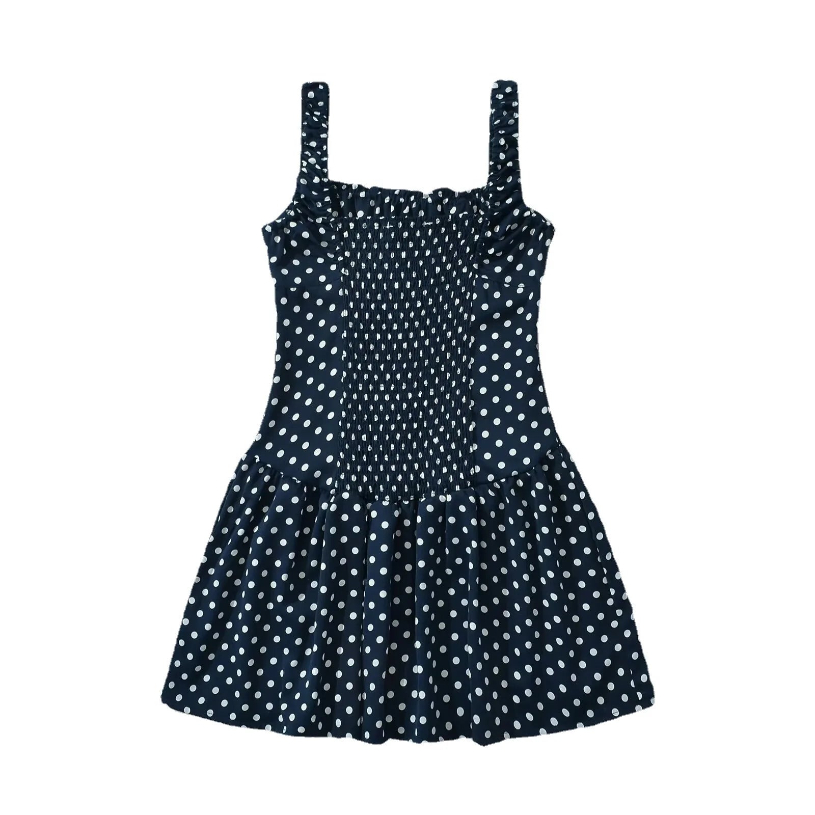 LIZAKOSHT  -  Europe and America Summer New Ruffled Mini Dress Polka-dot Strapless Skirt