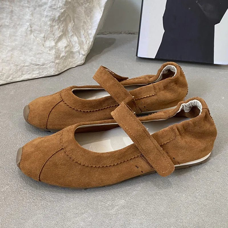 LIZAKOSHT  -  Women Flat Shoes Fashion Round Toe Ladies Casual Dress Mary Jane Shoes Soft Flat Heel Outdoor Single Shoes New Woman Shoes