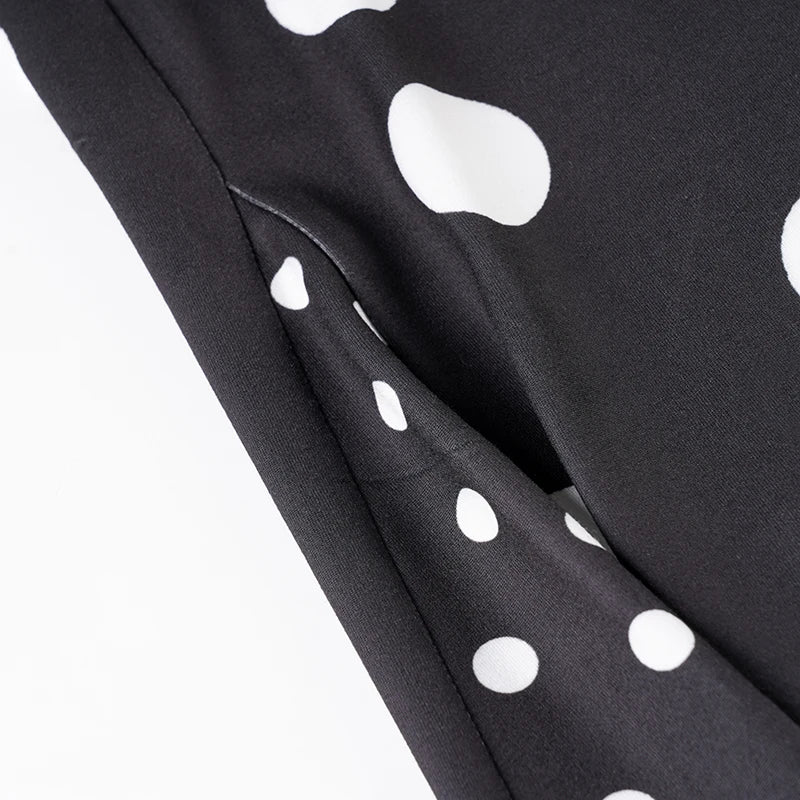 LIZAKOSHT  -  Contrasting Polka Dot Patchwork Elegant A-Line Knit Skirt Summer Vacation Beach Low-Rise Skirt Streetwear Women Clothes