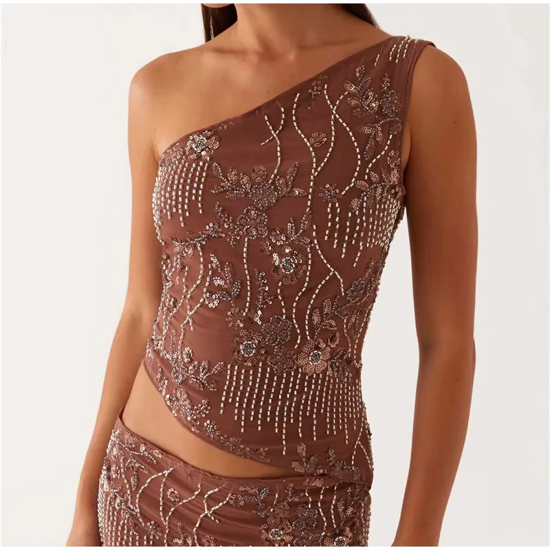 LIZAKOSHT  -  Fashion Print Beading Short Dress For Women Halter Sleeveless Lace Up Backless  Vestidos 2025 Summer Elegant Lady Beach Dresses