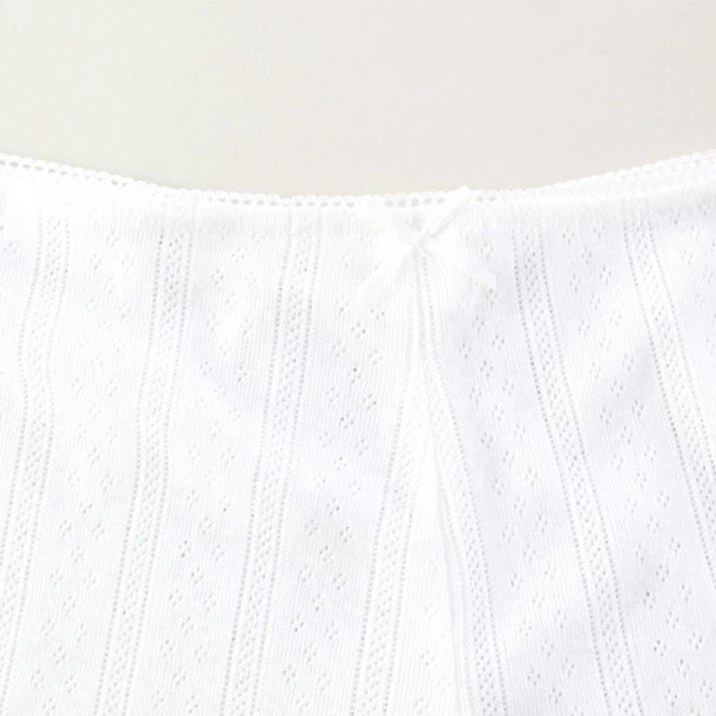 LIZAKOSHT  -  Leisure Sexy Summer 2Pcs Home Set Bowknot Lace Trim Strap U Neck Tank Tops+Slim Shorts Solid Color Sweet Comfort Loungewear