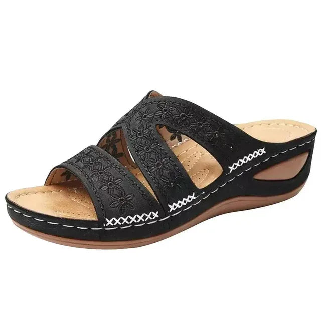 LIZAKOSHT  -  Summer Women Wedge Premium Orthopedic Open Toe Sandals Vintage Anti-slip Leather Casual Female Platform Retro Women's Shoes