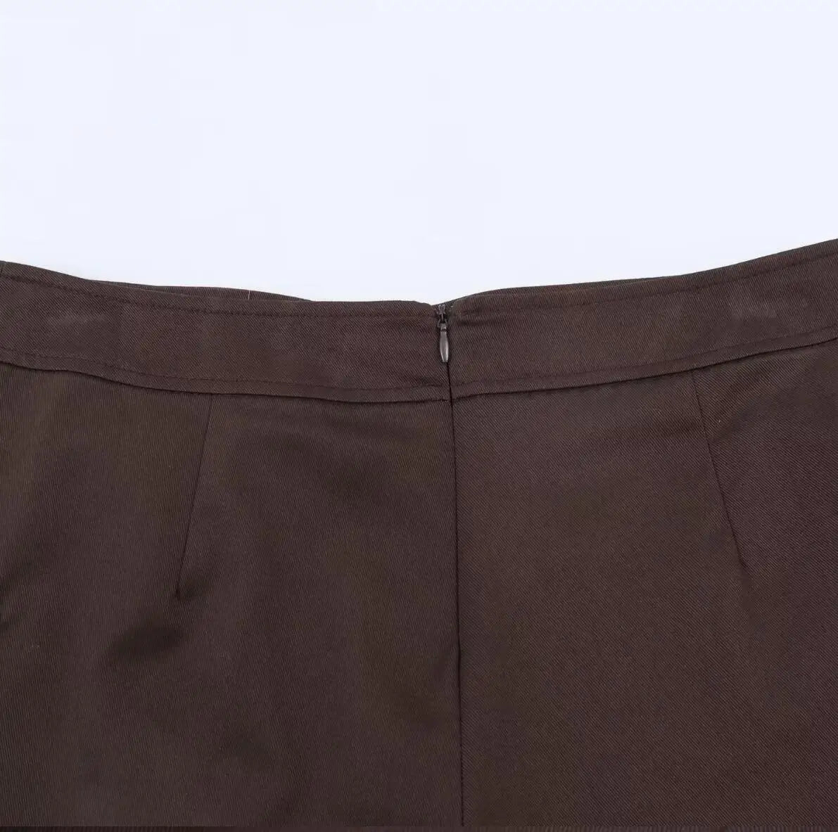 LIZAKOSHT  -  Spring Summer Cargo Low Waist Shorts Skirts for Women Safari Short Trousers Side Pockets  Casual Street Bottom Deep Brown