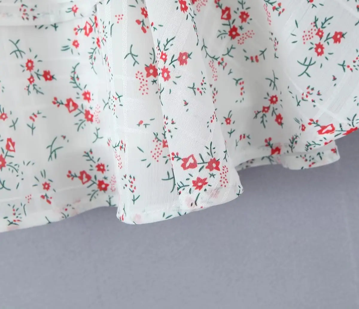LIZAKOSHT  -  Fashion Women's Summer New Lace Stitching Dress For Women Flower Print V-neck Ruffled Elegant