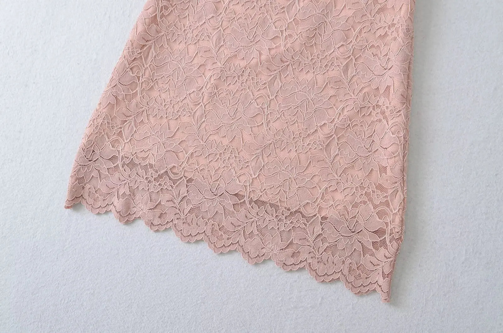 LIZAKOSHT  -  Pure Desire Style Sexy One-word Collar Slim-fit Lace Hollow Waist Hip Skirt Short Sleeve Dress Short Skirt Women's Clothing