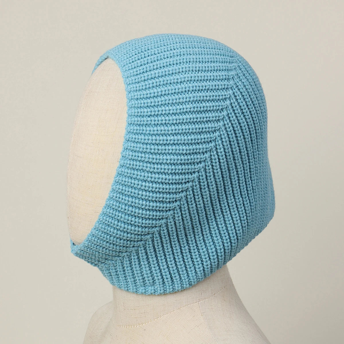 LIZAKOSHT  -   Knitted Headscarf Hat for Adults Solid Color Winter Integrated Hood Neck Face Cover Stretchy Windproof Balaclava Ski Hat 56-58cm