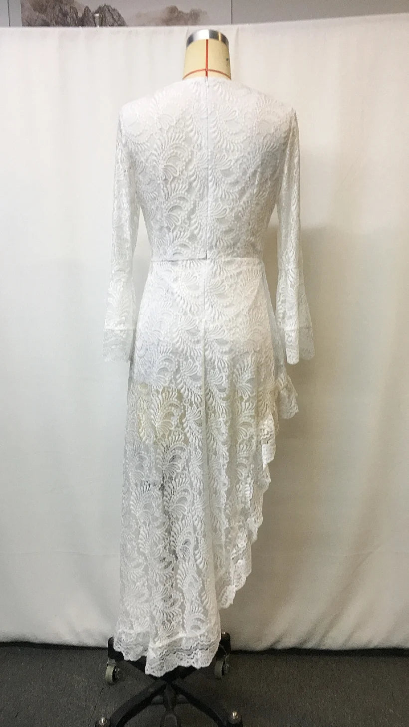 LIZAKOSHT  -  Coachella Music Festival Dress Women's Floral Leopard Polka Dot Lace Vintage Party Dress Rock Rave Ruffled Mini Dress