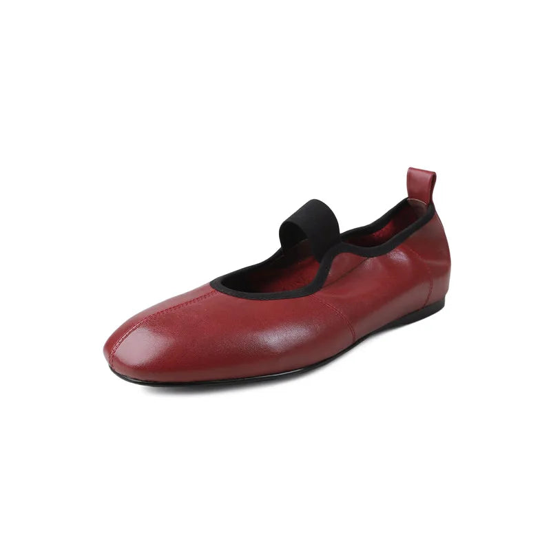 LIZAKOSHT  -  Fashion Women's Shoes New High Quality Genuine Leather Round Head Flat Shoes Ballet Shoes Lightweight Shoes