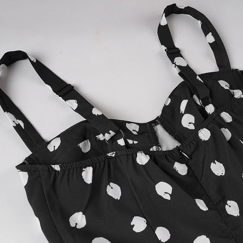 LIZAKOSHT  -  Elegant Polka Dot A-Line Dress Casual Sleeveless Slim-Fitting Dresses Women Fashion Streetwear Party Vestidos Summer