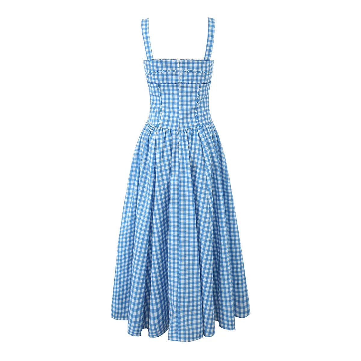LIZAKOSHT  -  Luxury dresses women 2024 Long dresses for women evening party dresses bodycon midi dress elegant blue plaid dress tank sundress