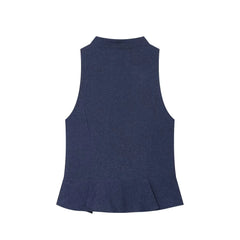 LIZAKOSHT  -  Summer Elegant Women's Shirt Sleeveless Knot Short Skirt Hem Shirt Elegant Chic Personality Versatile Ladies Shirt Top