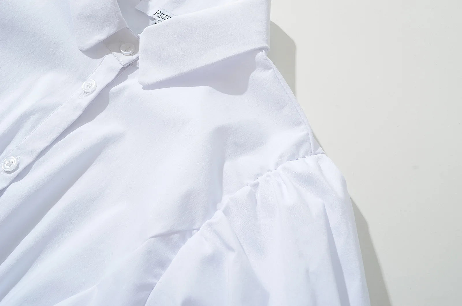 LIZAKOSHT  -  Women WHITE Corset-like Paneled Construction Short Gathered Sleeves LIANA TOP