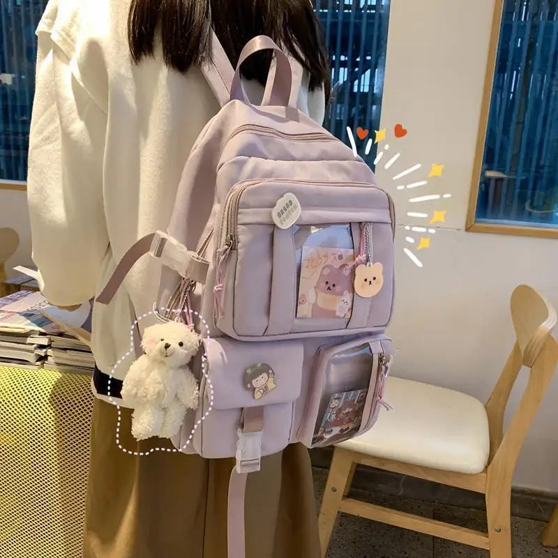 LIZAKOSHT  -  Student Kawaii Backpack Large Girl Teens Cute College School Bag Women LOT