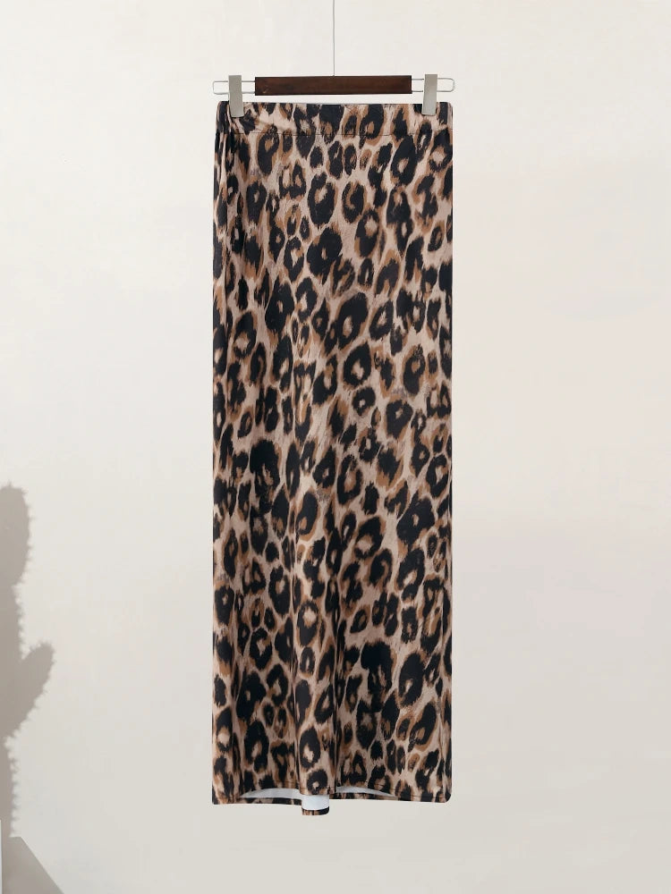LIZAKOSHT  -  Women Leopard Print Sexy High-waisted Skirt 2024 Fashion Female Tight Floor-length Skirt Spring Summer Lady Sexy High Streetwear