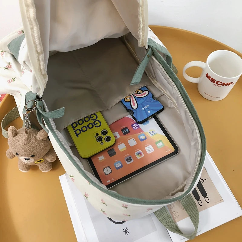 LIZAKOSHT  -  Nylon Backpack for Women Large Capacity New Student Travel Rucksack Teenage Girls School Bag for Kids Cute Canvas Bookbag
