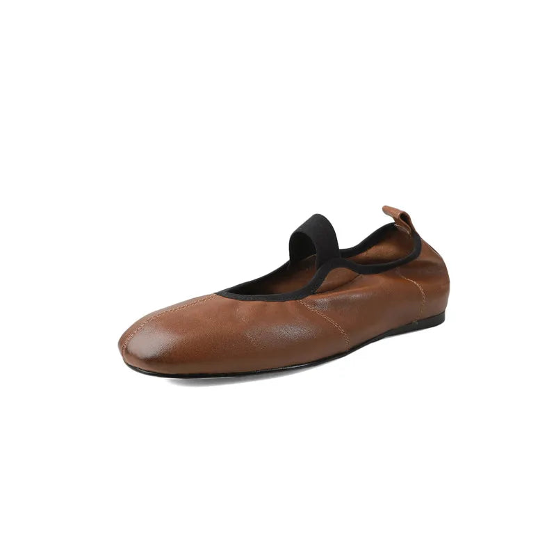 LIZAKOSHT  -  Fashion Women's Shoes New High Quality Genuine Leather Round Head Flat Shoes Ballet Shoes Lightweight Shoes