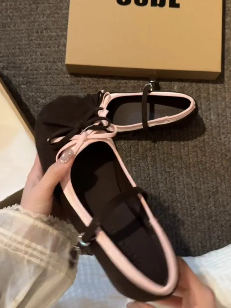 LIZAKOSHT  -  Butterfly-knot Women Mary Jane Shoes Fashion Mix Colors Internal Elevation Shoes Ladies Comfort Spring Autumn Concise Footwear