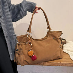 LIZAKOSHT  -  Simple Fashion Suede Crossbody Bag Women Large Capacity Shoulder Bag for Work Comfortable and Versatile Texture Commuting Bag