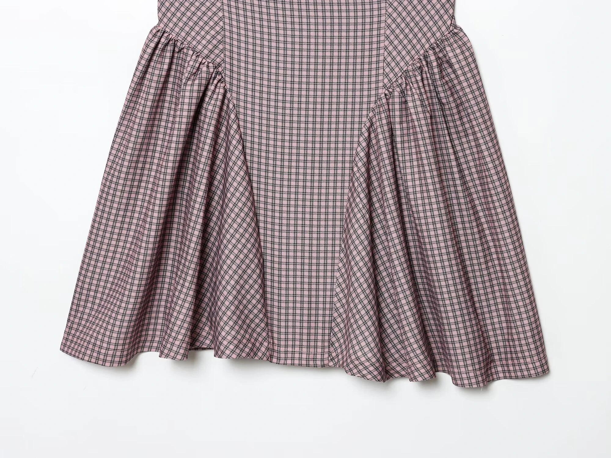 LIZAKOSHT  -  European and American autumn new women's clothing style simple sleeveless slim fit plaid strapless short dress