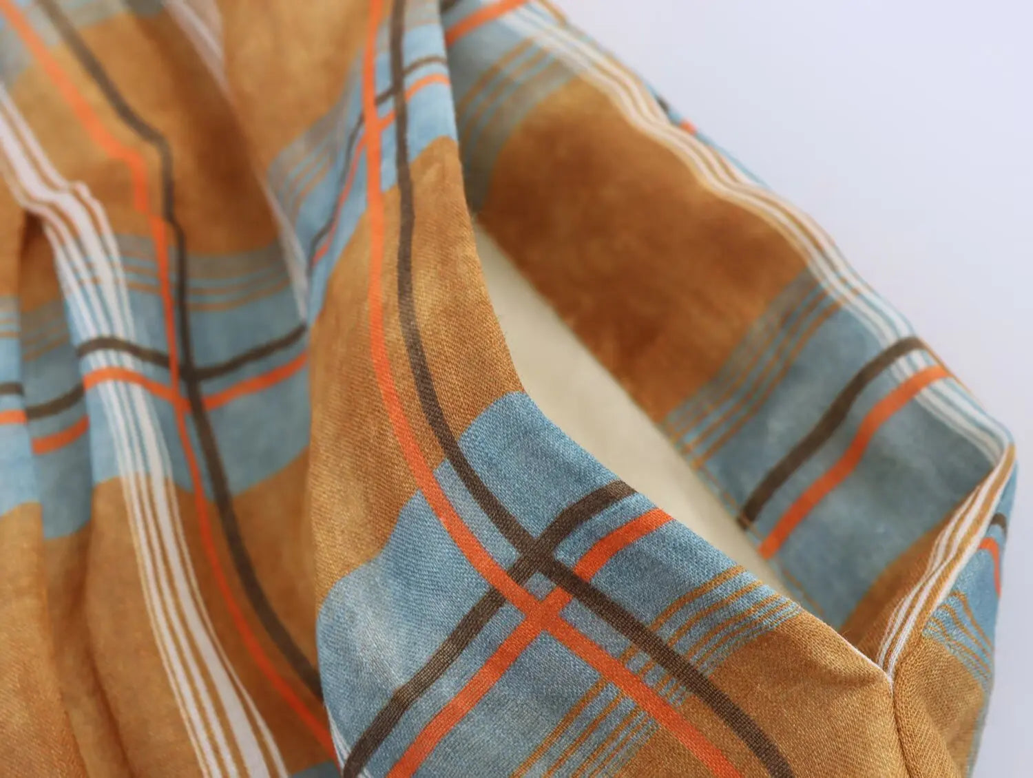 LIZAKOSHT  -  Women Autumn New Ramie Bloomers Plaid Printed Loose Pants Female Fashion Versatile Drawstring Streetwear Casual Trousers