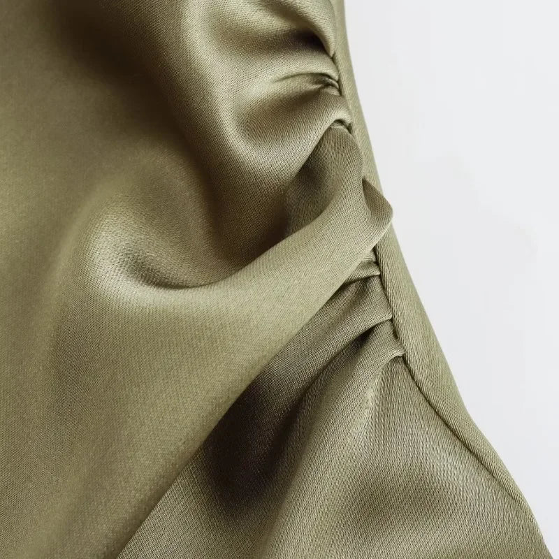 LIZAKOSHT  -  Summer New Women Sleeveless Dress Fashion Temperament Sexy Silk Satin Texture Solid Color Midi Long Dress Women Elegant