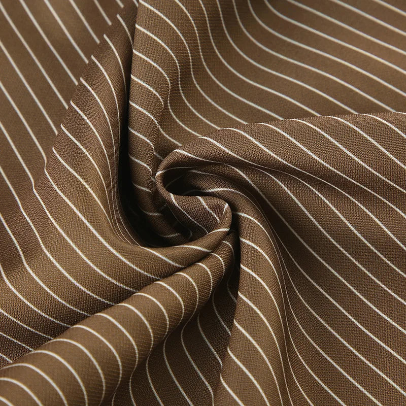 LIZAKOSHT  -  Summer New Cross Border Waist Patch Stripe Casual Pants Simple Drape Contrast Straight Suit Pants