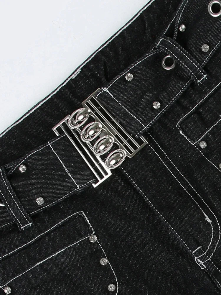LIZAKOSHT  -  New Punk Gothic Denim Pants Women Y2K Vintage Streetwear Harajuku Y2k E-girl High Waist Wide Leg Pants Emo Alt Jeans Femme