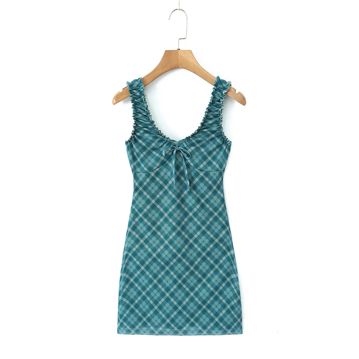 LIZAKOSHT  -  New French Retro Small Lace Floral Print V-neck Sleeveless Mesh Casual Dress
