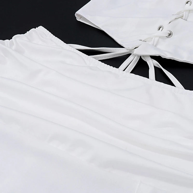 LIZAKOSHT  -  Ruched Long Skirt Women y2k Clothes Solid Color Ruched Waist Side Split Skirt Skirt Summer Party Skirts Streetwear