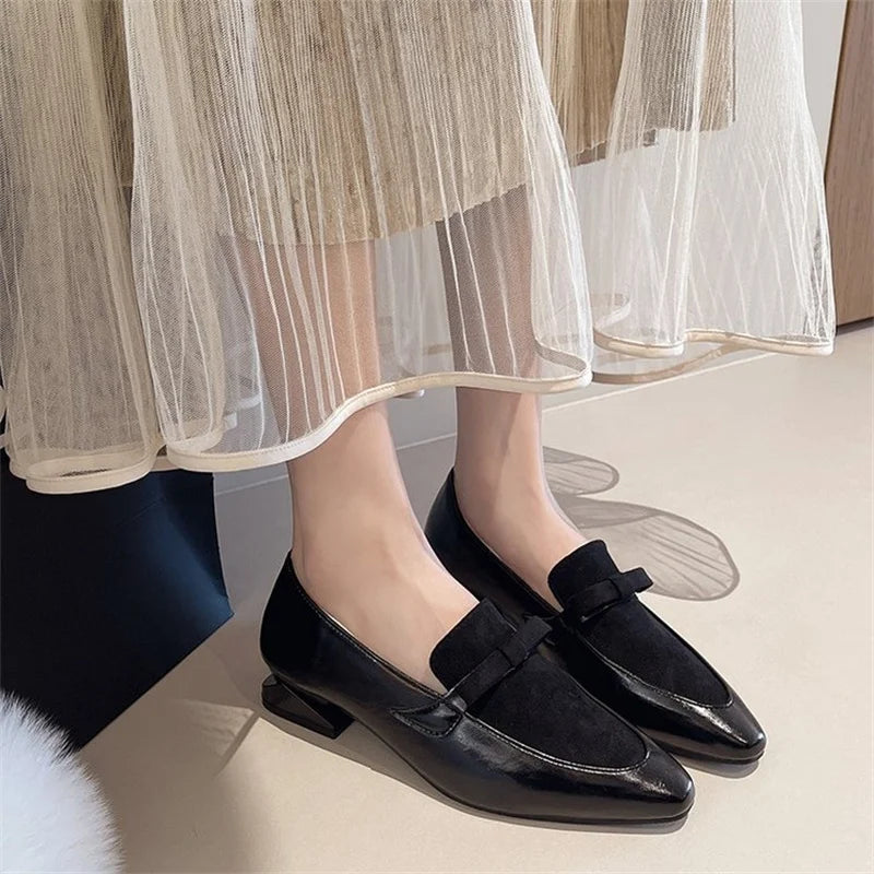 LIZAKOSHT  -  Women's Pointed Toe Heeled Shoes Bow Fashion Loafers Shoes Autumn Designer New Woman Pumps Dress Sexy Luxury Zapatos De Mujer