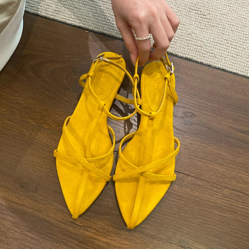 LIZAKOSHT  -  New Summer Fashion Women Narrow Band Sandals Ladies Casual Beach Party Dress Gladiator Sandalias
