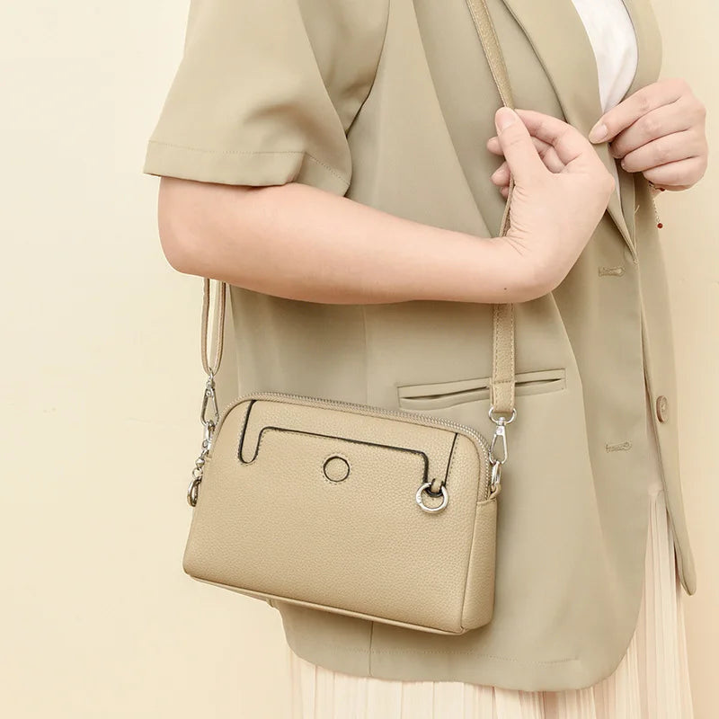 LIZAKOSHT  -  Luxury women Shoulder Crossbody Bag small PU leather Ladies Messenger bag Handbag Multi-layer Cell phone wallet bolsos