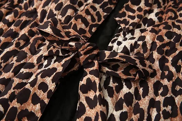 LIZAKOSHT  -  Women's Autumn Spring Top Coat Vest Leopard Print Tie Comfortable Casual Design Fashion Advanced Soft Niche Versatile Skinny