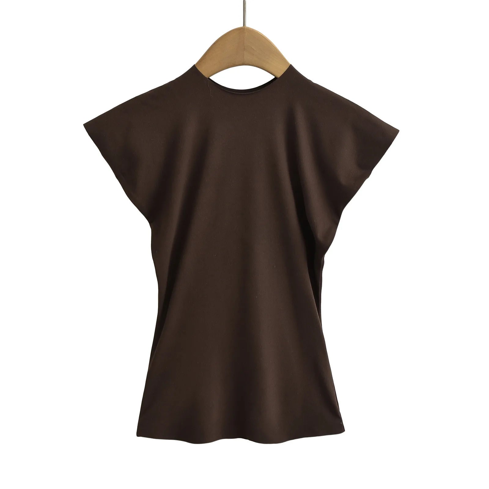 LIZAKOSHT  -  Minimalist Edgeless Brushed Cotton Short Sleeve T-shirt Women 2025 Spring Summer O-neck Stretchy Slim Fitted Top Hot Girls 56907