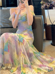 LIZAKOSHT  -  Summer Even Party Midi Dress Women Sleeveless Casual Formal Strap Dress Office Lady Elegant Beach Dress Korean Style Chic