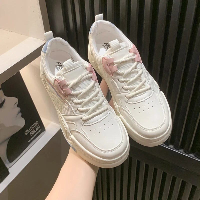 LIZAKOSHT  -  Women's Autumn Sneakers Woman Platform Sport Shoes Female Flat Casual Shoes Breathable Lace Up Tennis Vulcanized Shoes