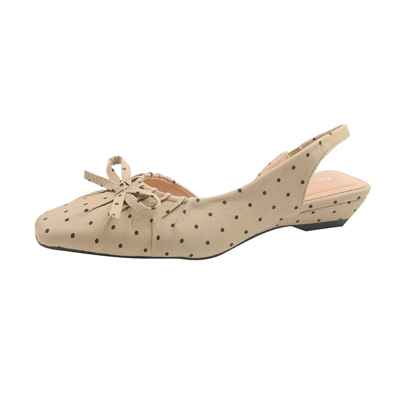LIZAKOSHT  -  Cover Toe Polka Dot Women Sandals Fashion Slip On Singbacks Mules Pumps Elegant Elegant Slingbacks Sandalias Mujer