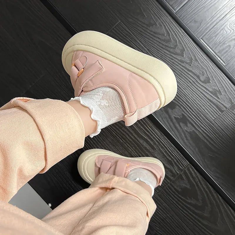 LIZAKOSHT -  Women's Shoes Round Toe Cute Kawaii Female Footwear Pink High on Platform Cotton Cheap New Arrival Urban Autumn Shoe Casual