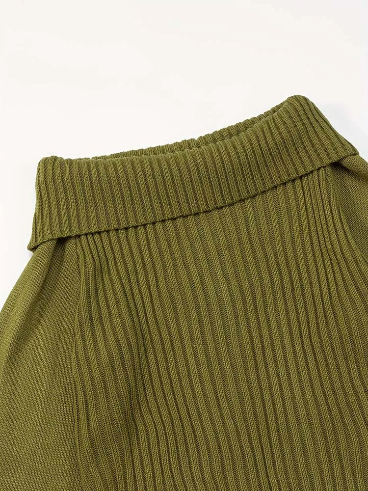 LIZAKOSHT  -  Women's lapel shoulder collar slim pullover sweater, versatile, fashionable, casual, slim and loose, skin-friendly material